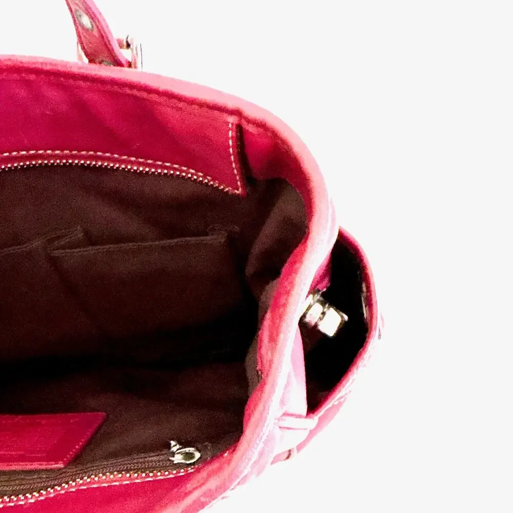 VINTAGE COACH LEGACY CLASSIC LEATHERWARE TOTE/SHOULDER BAG - RED